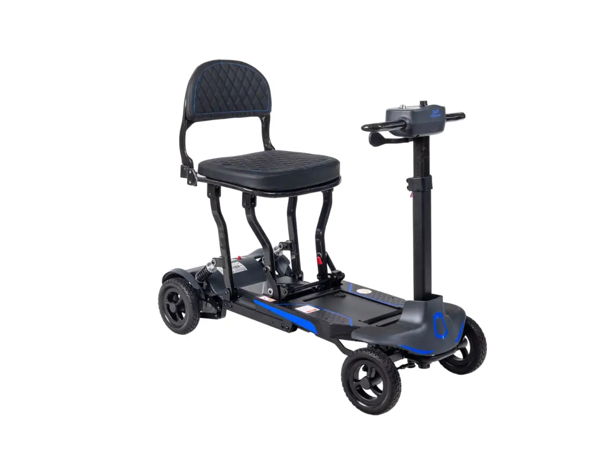 A folding mobility scooter