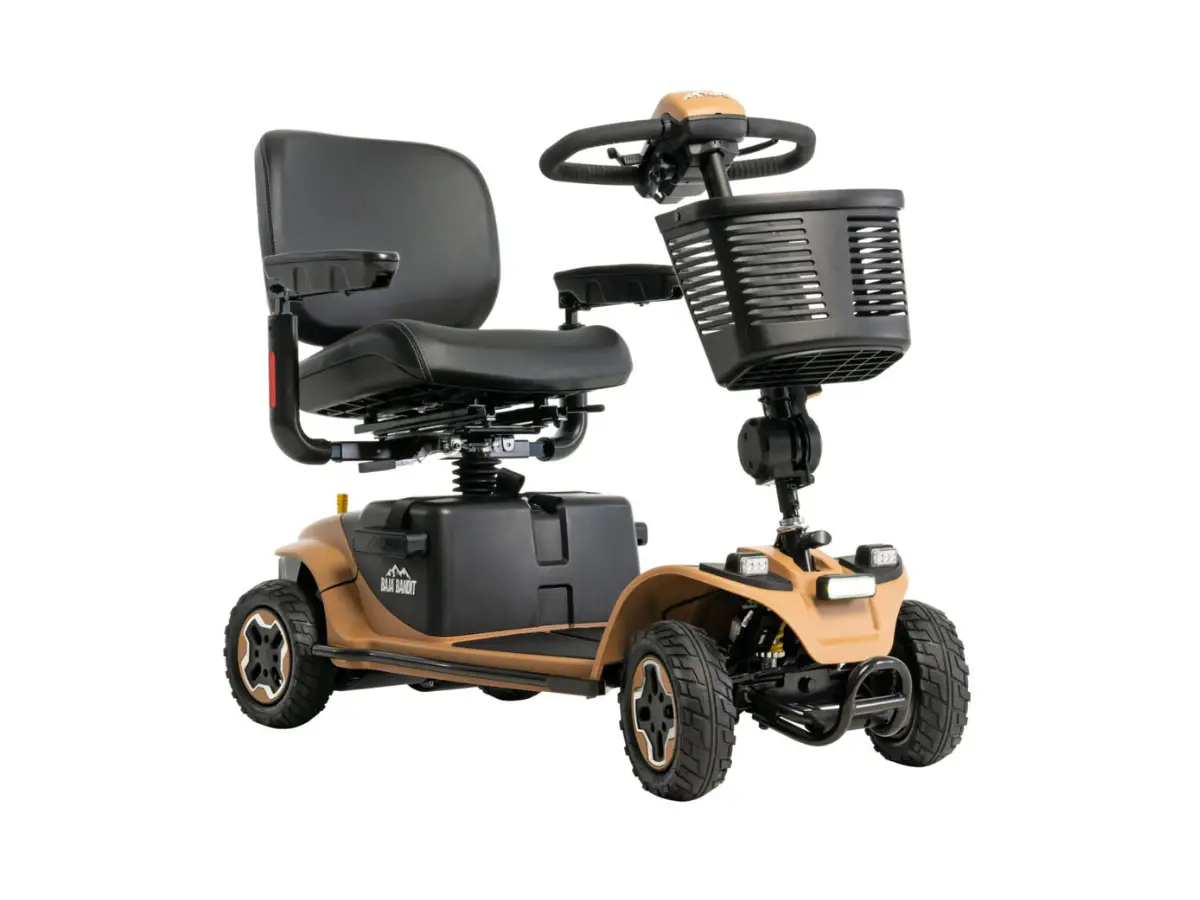 A pavement mobility scooter